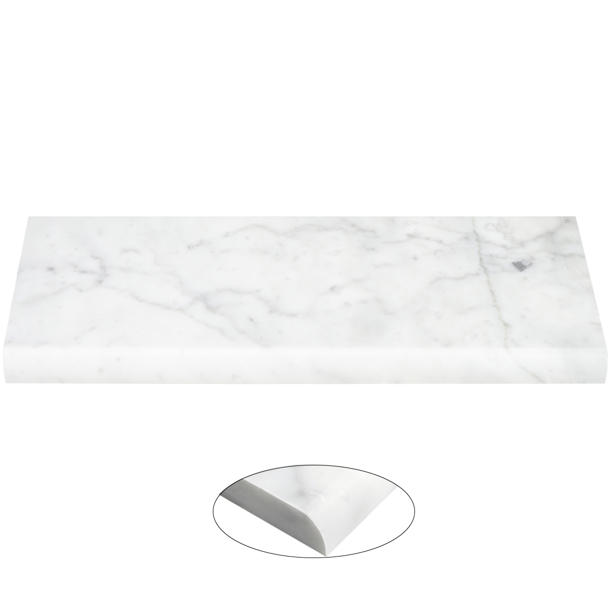 Window Sill Carrara White Marble Honed Stone Tile Matte Finish Bullnose Edge Window Ledge, Window Shelf, Window Ledge Board, Window Bank, Sill Board